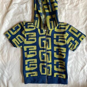 Graphic Green and Yellow Crop Top